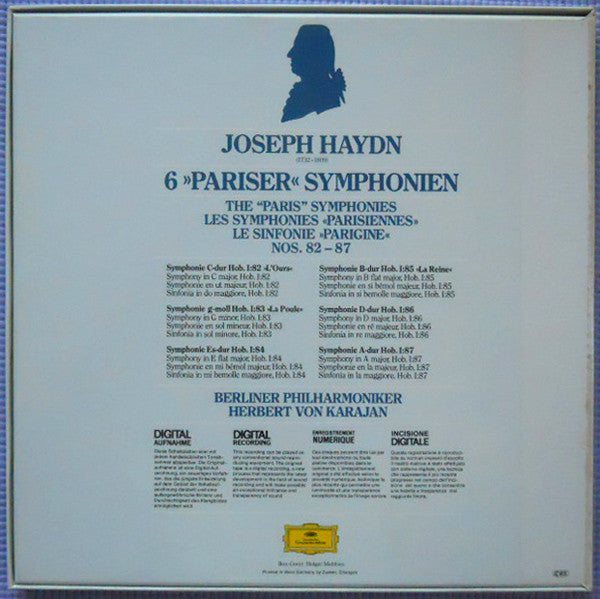 Joseph Haydn – Berliner Philharmoniker, Herbert von Karajan : 6 „Pariser“ Symphonien (3xLP + Box)