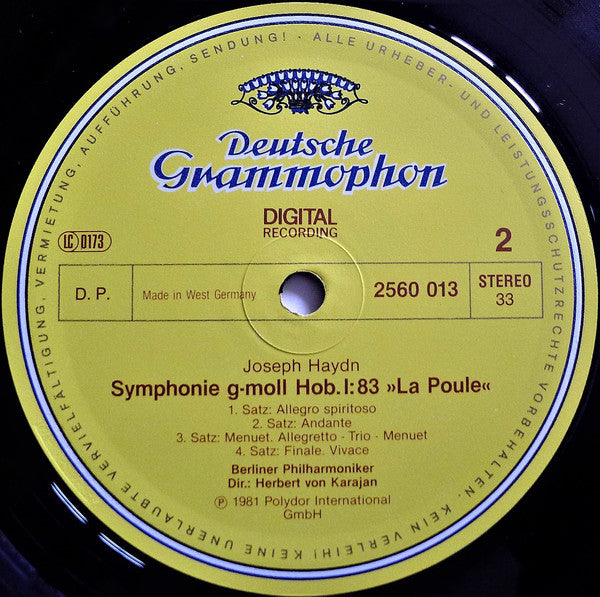 Joseph Haydn – Berliner Philharmoniker, Herbert von Karajan : 6 „Pariser“ Symphonien (3xLP + Box)