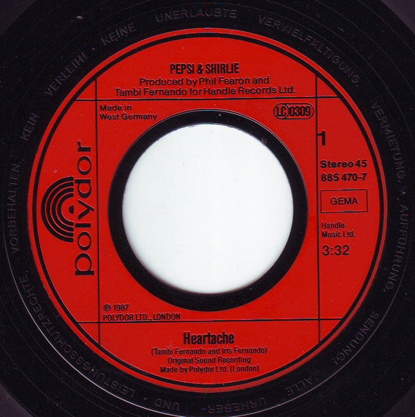 Pepsi & Shirlie : Heartache (7", Single)