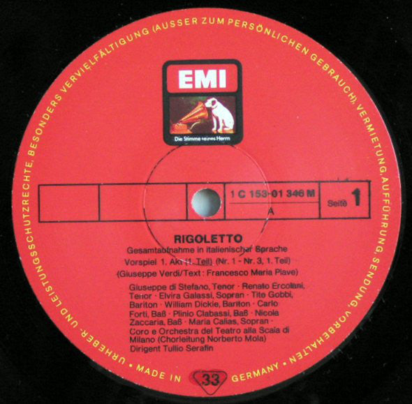 Giuseppe Verdi, Maria Callas · Giuseppe di Stefano, Tito Gobbi, Nicola Zaccaria · Tullio Serafin, Coro Del Teatro Alla Scala  E Orchestra Del Teatro Alla Scala : Rigoletto (2xLP, Mono, RE + Box)