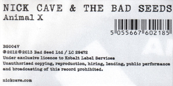 Nick Cave & The Bad Seeds : Animal X  (7", RSD, Ltd, Pic)