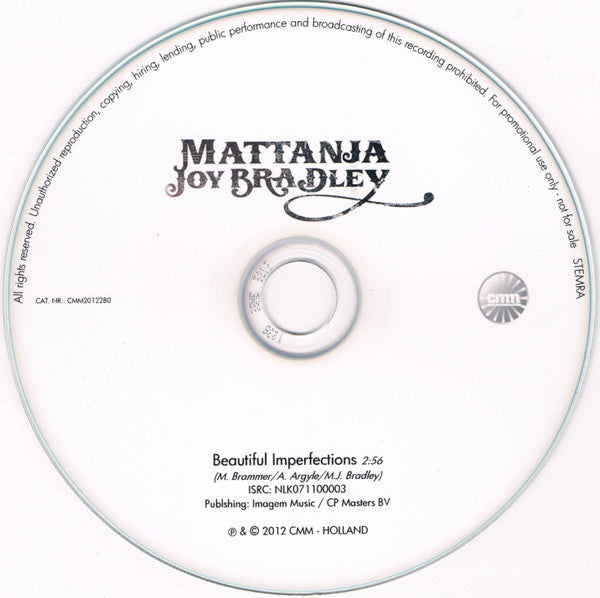 Mattanja Joy Bradley : Beautiful Imperfections (CDr, Single, Promo)