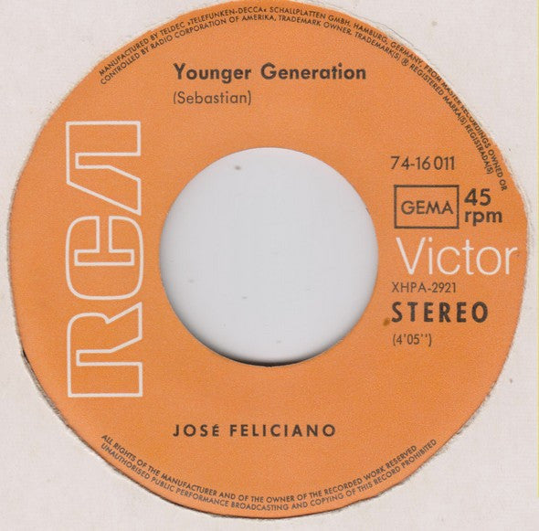 José Feliciano : And The Sun Will Shine (7", Single)