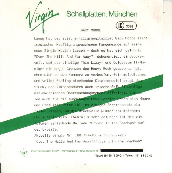 Gary Moore : Over The Hills And Far Away (7", Single)