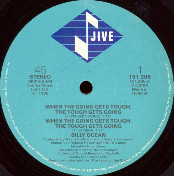 Billy Ocean : When The Going Gets Tough, The Tough Get Going (12")