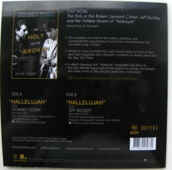 Leonard Cohen / Jeff Buckley : Hallelujah (7", RSD, Single, Ltd, Num)