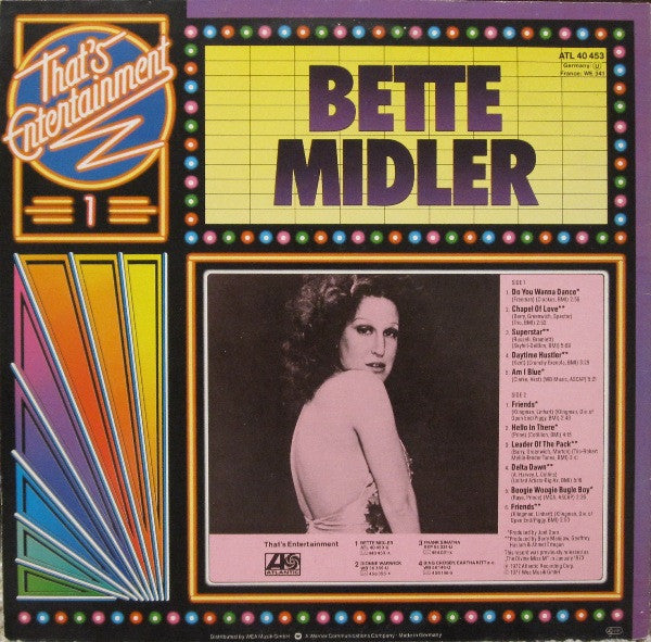 Bette Midler : That's Entertainment 1 (LP, Album, RE)