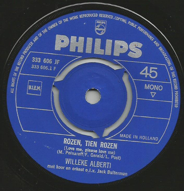 Willeke Alberti : Rozen, Tien Rozen / Als Vrouw (7", Single, Mono)