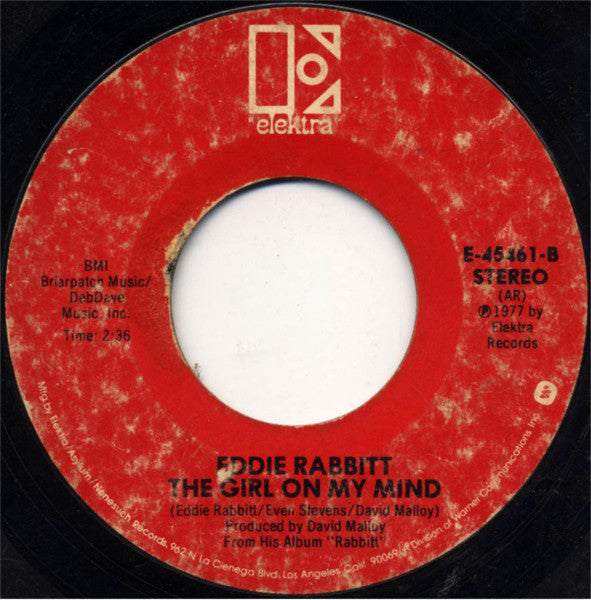 Eddie Rabbitt : Hearts On Fire (7", Styrene, All)