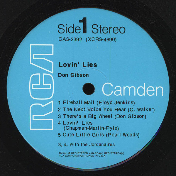 Don Gibson : Lovin' Lies (LP, Album, Hol)