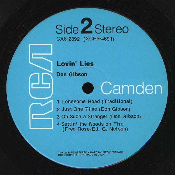 Don Gibson : Lovin' Lies (LP, Album, Hol)