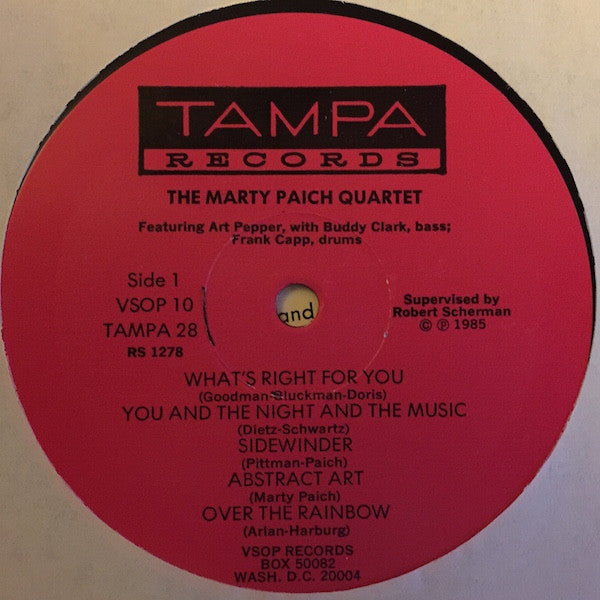 The Marty Paich Quartet Featuring Art Pepper : Marty Paich Quartet (LP, Album, Mono, RE)