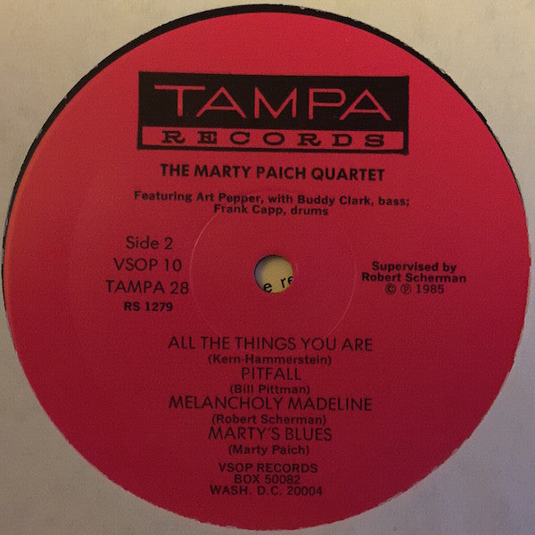 The Marty Paich Quartet Featuring Art Pepper : Marty Paich Quartet (LP, Album, Mono, RE)