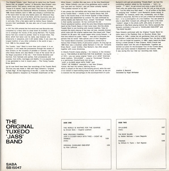 Original Tuxedo Jazz Orchestra : The World's Oldest Jazz Orchestra Founded In 1896 (LP, Album, Mono)