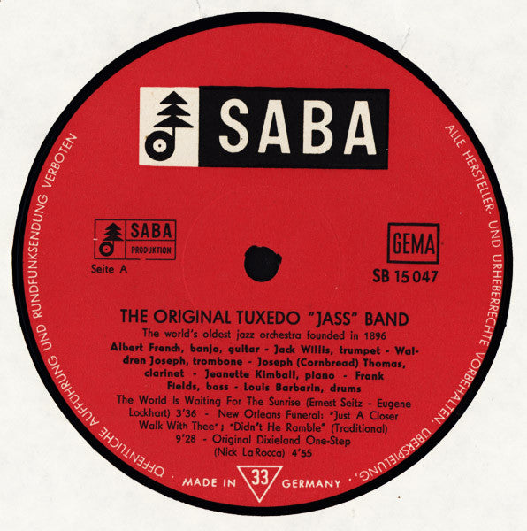 Original Tuxedo Jazz Orchestra : The World's Oldest Jazz Orchestra Founded In 1896 (LP, Album, Mono)