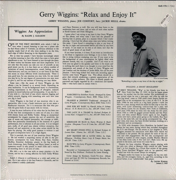 Gerry Wiggins* : Relax And Enjoy It! (LP, Album, RE)