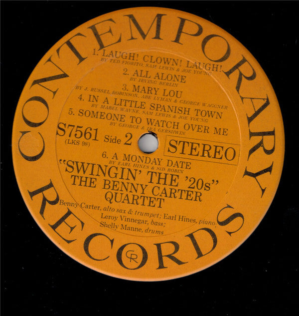 The Benny Carter Quartet : Swingin' The '20s (LP, Album, RE)