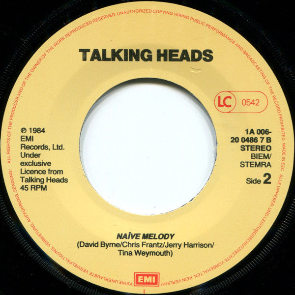 Talking Heads : Slippery People (7", Single)