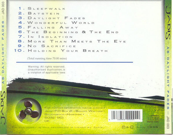 Jadis (3) : As Daylight Fades (CD, Album)