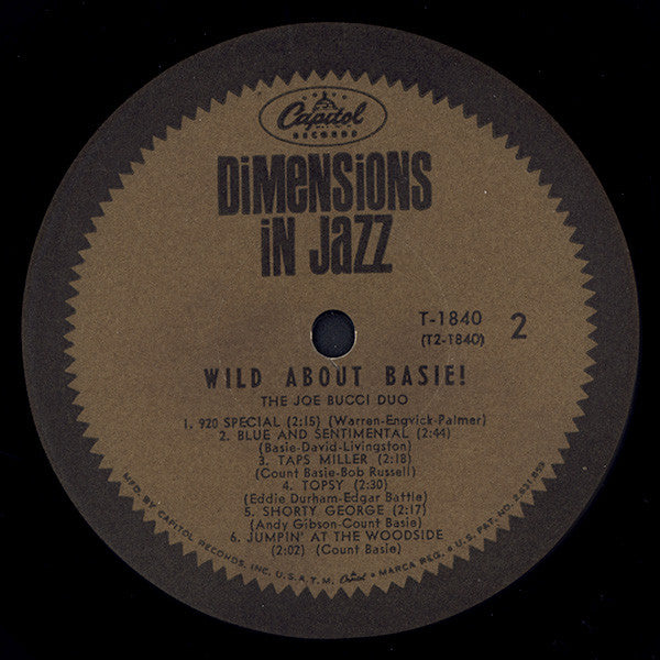 The Joe Bucci Duo : Wild About Basie! (LP)