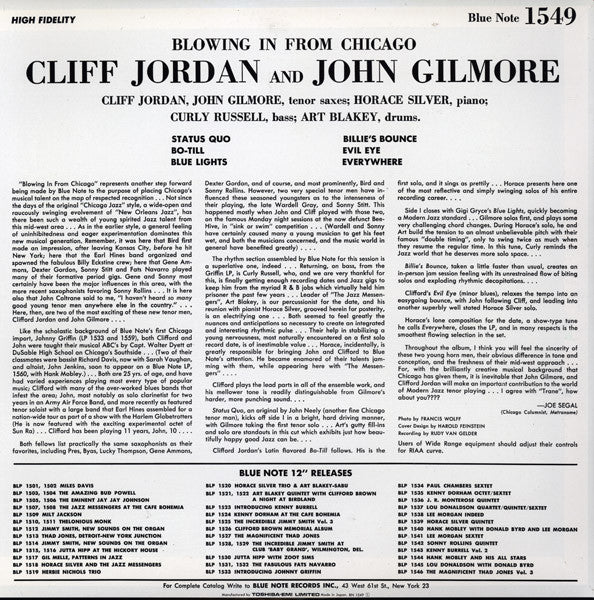 Clifford Jordan, John Gilmore : Blowing In From Chicago (LP, Album, Mono, Ltd, RE)