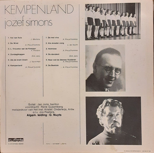 Jozef Simons : Kempenland (LP)