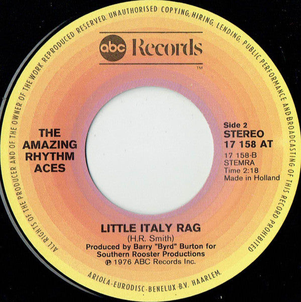 The Amazing Rhythm Aces : The End Is Not In Sight (The Cowboy Tune) (7", Single)