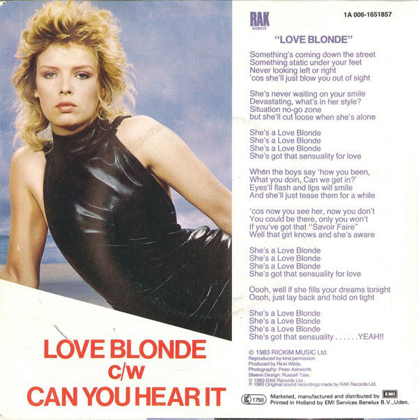 Kim Wilde : Love Blonde (7", Single)