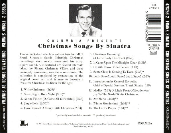 Frank Sinatra : Christmas Songs By Sinatra (CD, Comp, RE)