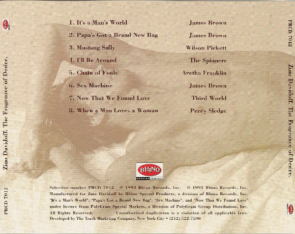 Various : Zino Davidoff. The Fragrance Of Desire. (CD, Comp)