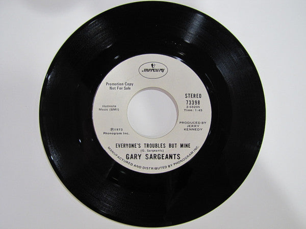 Gary Sargeants : Red Hot Memories / Everyone's Troubles But Mine (7", Promo)