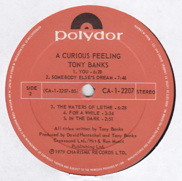Tony Banks : A Curious Feeling (LP, Album)