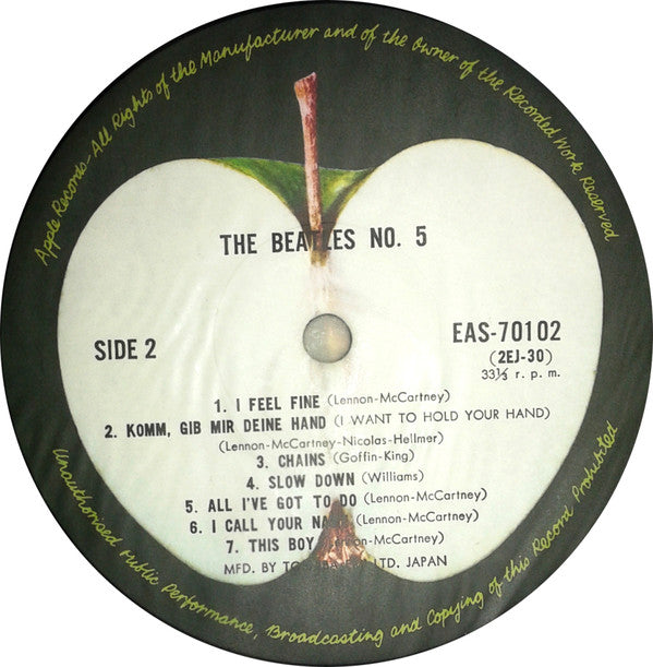 The Beatles = ザ・ビートルズ* : Beatles No. 5 = ビートルズ No. 5 (LP, Comp, Mono, RE)