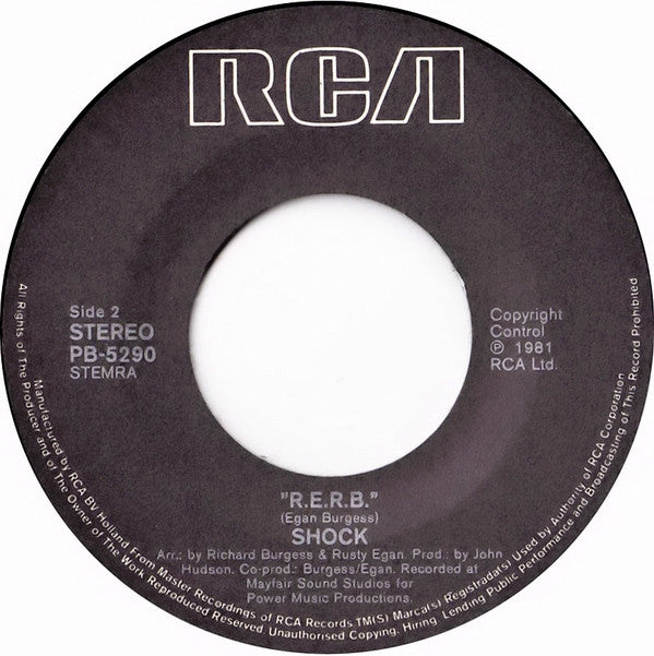 Shock (2) : Angel Face / R.E.R.B. (7")