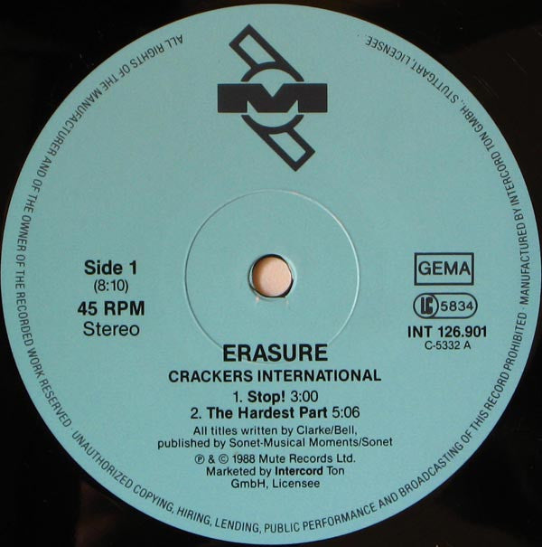 Erasure : Crackers International (12", Maxi)
