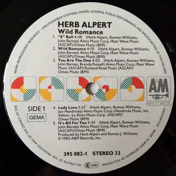 Herb Alpert : Wild Romance (LP, Album)
