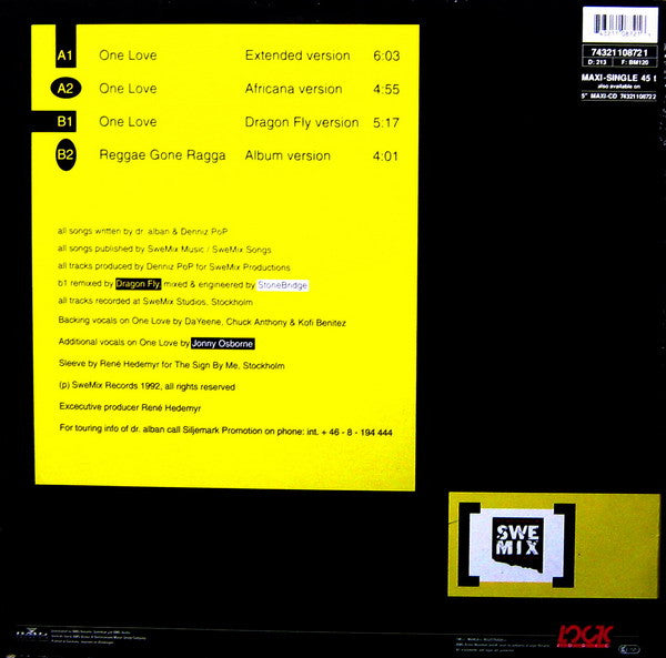 Dr. Alban : One Love (12", Maxi)