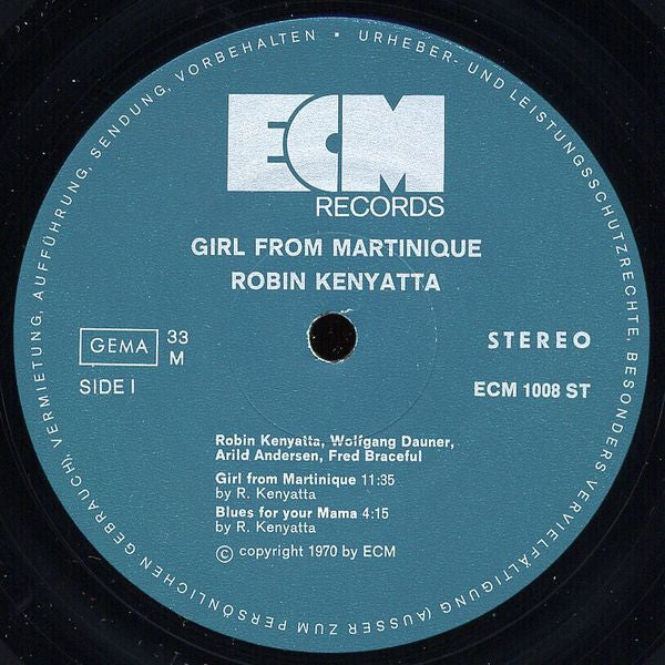 Robin Kenyatta : Girl From Martinique (LP, Album)