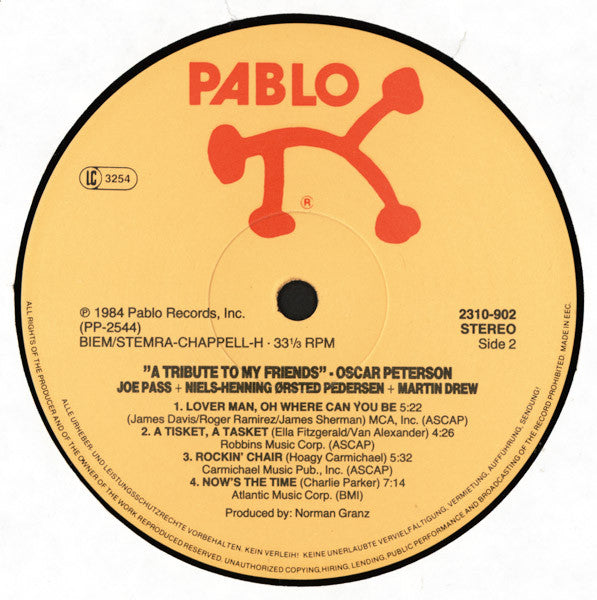 The Oscar Peterson Quartet : A Tribute To My Friends (LP, Album)