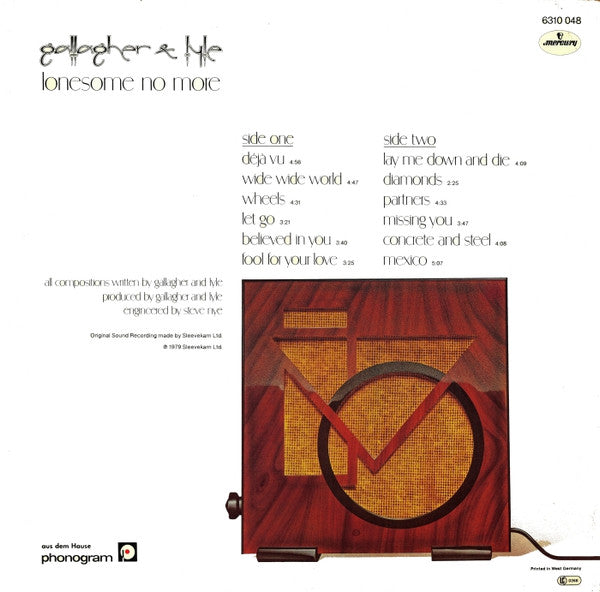 Gallagher & Lyle : Lonesome No More (LP, Album)