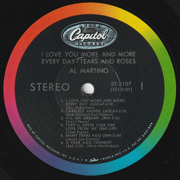 Al Martino : I Love You More And More Every Day / Tears And Roses (LP, Album, Scr)