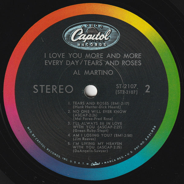Al Martino : I Love You More And More Every Day / Tears And Roses (LP, Album, Scr)
