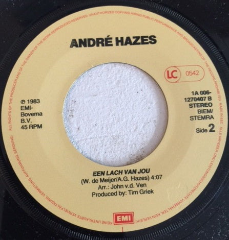 André Hazes : Zondag (7", Single)