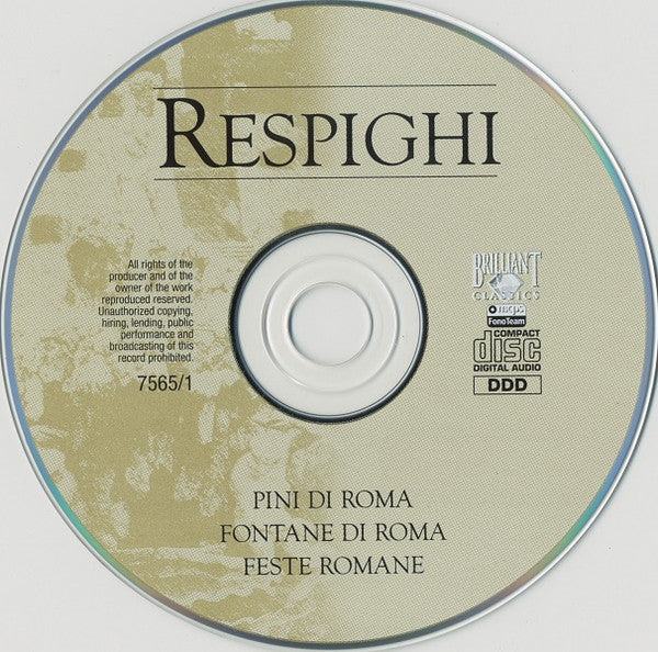 Ottorino Respighi : Fontane Di Roma, Pini Di Roma, Feste Di Roma, Antiche Arie E Danze (2xCD, Comp)