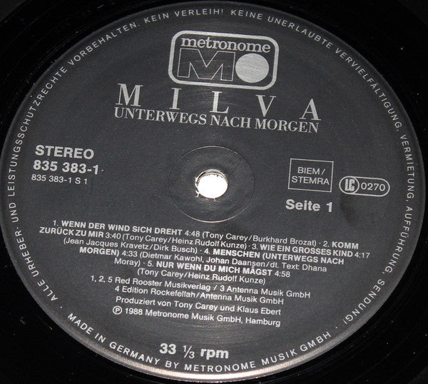 Milva : Unterwegs Nach Morgen (LP, Album, Tri)