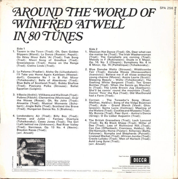 Winifred Atwell : Around The World Of Winifred Atwell In 80 Tunes (LP, Comp)