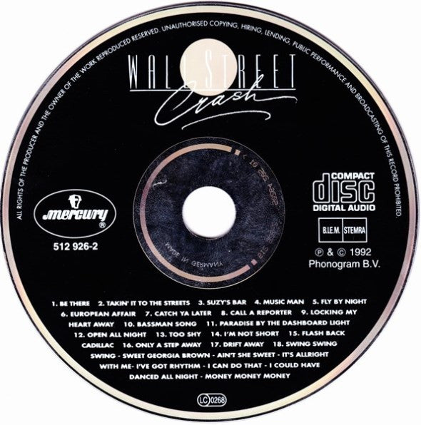 Wall Street Crash : Be There - Live In Holland (CD, Album, Liv)