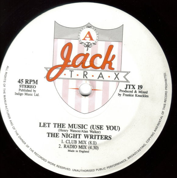 The Night Writers : Let The Music (Use You) (12")