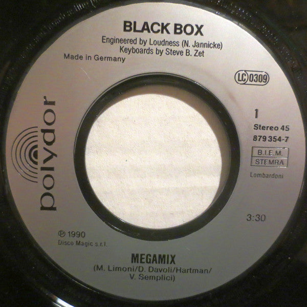 Black Box : Megamix (Everybody Everybody - I Don't Know Anybody Else - Ride On Time) (7", Single)
