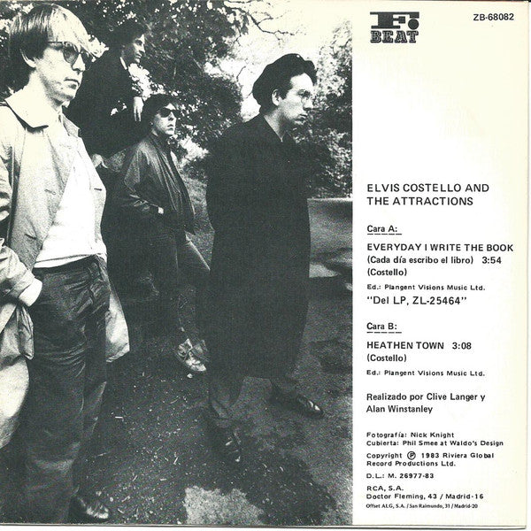 Elvis Costello & The Attractions : Everyday I Write The Book = Cada Día Escribo El Libro (7", Single)